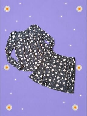 LOFT Coastal Romantic Feminine Preppy Floral Matching Skirt Set size 8